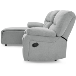 Home Detail Jacob 3 Seater Light Grey Left Hand Chaise Manual Recliner Sofa - Wilko - thumbnail 7