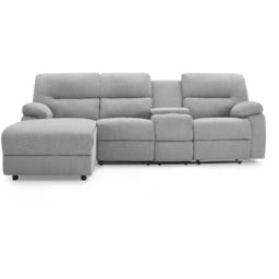 Home Detail Jacob 3 Seater Light Grey Left Hand Chaise Manual Recliner Sofa - Wilko - thumbnail 4