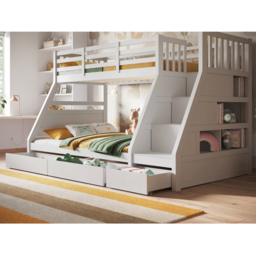 Flair Lunar Triple Sleeper White 3 Drawer Bunk Bed - Size: Single - Wilko - thumbnail 6