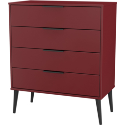 Crowndale Hong Kong 4 Drawer Red Matt Chest of Drawers Ready Assembled - Wilko - thumbnail 5