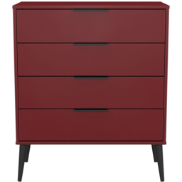 Crowndale Hong Kong 4 Drawer Red Matt Chest of Drawers Ready Assembled - Wilko - thumbnail 3