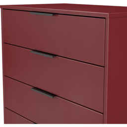 Crowndale Hong Kong 4 Drawer Red Matt Chest of Drawers Ready Assembled - Wilko - thumbnail 6
