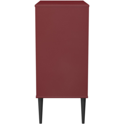 Crowndale Hong Kong 4 Drawer Red Matt Chest of Drawers Ready Assembled - Wilko - thumbnail 4