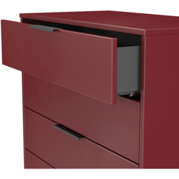 Crowndale Hong Kong 4 Drawer Red Matt Chest of Drawers Ready Assembled - Wilko - thumbnail 7