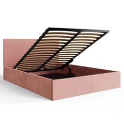 GFW King Size Blush Pink Velvet End Lift Ottoman Bed - Wilko - thumbnail 6