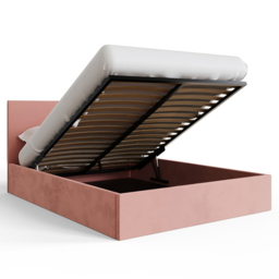 GFW King Size Blush Pink Velvet End Lift Ottoman Bed - Wilko - thumbnail 7