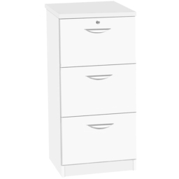 R White Cabinets 3 Drawer White Filing Cabinet - Size: 103.2 x 47.9 x 54cm - Wilko - thumbnail 3