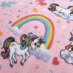 Velosso Single Multi Unicorn Teddy Fleece Duvet Set - Pink - Wilko - thumbnail 3