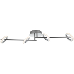 Cosylyte Holdon 4 Ring Chrome Adjustable Bar LED Ceiling Spotlight - Size: 51 x 24 x 14.5cm - Silver - Wilko - thumbnail 4