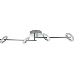 Cosylyte Holdon 4 Ring Chrome Adjustable Bar LED Ceiling Spotlight - Size: 51 x 24 x 14.5cm - Silver - Wilko