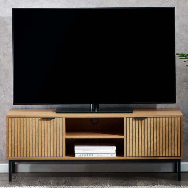Julian Bowen Sia 2 Door Warm Wood TV Unit - Brown - Wilko - image 1