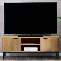 Julian Bowen Sia 2 Door Warm Wood TV Unit - Brown - Wilko - thumbnail 1