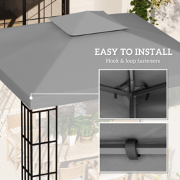 Outsunny 3 x 3m 2-Tier Light Grey Gazebo Canopy Replacement Cover - Wilko - thumbnail 6