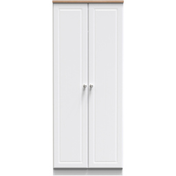Crowndale Norfolk 2 Door White Ash and Bardolino Oak Double Wardrobe - Wilko - thumbnail 3