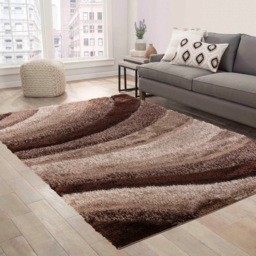 Desire Rug Modern Bronze Waves Shimmer Soft Shaggy Area Rug 160 x 230cm - Desire Rugs - Wilko - thumbnail 5