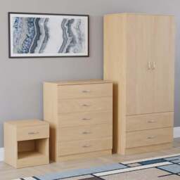 VIDA DESIGNS Riano Pine 3 Piece Bedroom Furniture Set - Wilko