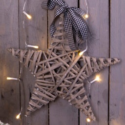 St Helens Grey Wicker Star Christmas Decoration - Size: 5 x 35 x 31cm - Wilko - thumbnail 3