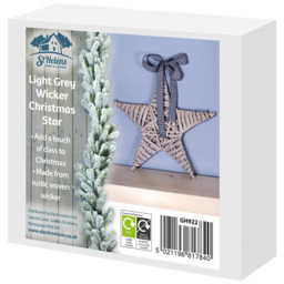 St Helens Grey Wicker Star Christmas Decoration - Size: 5 x 35 x 31cm - Wilko - thumbnail 5