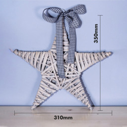 St Helens Grey Wicker Star Christmas Decoration - Size: 5 x 35 x 31cm - Wilko - thumbnail 6