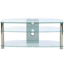 MMT Furniture Designs 2 Shelf Clear Glass Corner TV Unit - Size: 56 x 150 x 50cm - Wilko - thumbnail 5