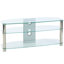 MMT Furniture Designs 2 Shelf Clear Glass Corner TV Unit - Size: 56 x 150 x 50cm - Wilko - thumbnail 6