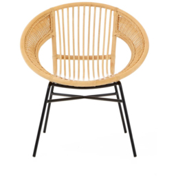 Interiors by Premier Lagom Natural and Black Rattan Chair - Size: 1 Seater - Wilko - thumbnail 4