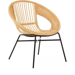 Interiors by Premier Lagom Natural and Black Rattan Chair - Size: 1 Seater - Wilko - thumbnail 3