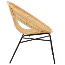 Interiors by Premier Lagom Natural and Black Rattan Chair - Size: 1 Seater - Wilko - thumbnail 6