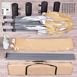 Beige Pop Up Patio Canopy Tent with Removable Sidewalls 3 x 3m - MCC - Wilko - thumbnail 7