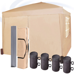 Beige Pop Up Patio Canopy Tent with Removable Sidewalls 3 x 3m - MCC - Wilko - thumbnail 5