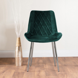 Furniturebox Lucia Cesano 6 Seater Dining Set Grey Gloss Green and Chrome - Wilko - thumbnail 4