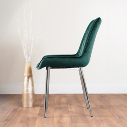 Furniturebox Lucia Cesano 6 Seater Dining Set Grey Gloss Green and Chrome - Wilko - thumbnail 5
