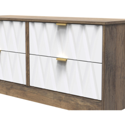 Crowndale Las Vegas 4 Drawer Matt White and Vintage Oak Chest of Drawers Ready Assembled - Wilko - thumbnail 6