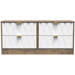 Crowndale Las Vegas 4 Drawer Matt White and Vintage Oak Chest of Drawers Ready Assembled - Wilko - thumbnail 4