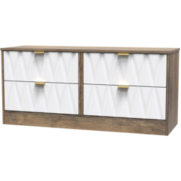 Crowndale Las Vegas 4 Drawer Matt White and Vintage Oak Chest of Drawers Ready Assembled - Wilko - thumbnail 3