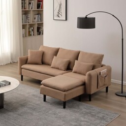 Sable 3 Seater Brown Fabric Sofa - Wilko - thumbnail 7