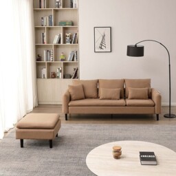 Sable 3 Seater Brown Fabric Sofa - Wilko - thumbnail 5