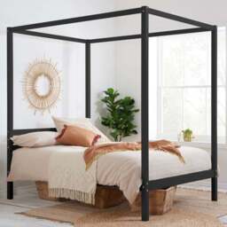 Mercia King Size Black Four Poster Bed Frame - Birlea - Wilko