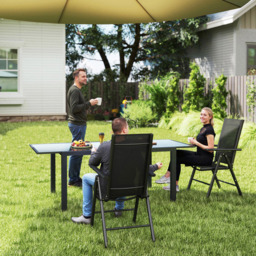 Outsunny Black Folding Chair with Breathable Mesh Fabric Seat Set of 2 - Size: 108 x 67 x 54cm - Wilko - thumbnail 4