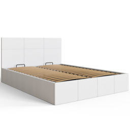GFW Double White Faux Leather End Lift Ottoman Bed with Bonnell Mattress - Wilko - thumbnail 7