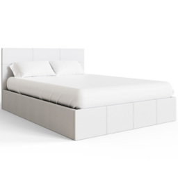 GFW Double White Faux Leather End Lift Ottoman Bed with Bonnell Mattress - Wilko - thumbnail 4