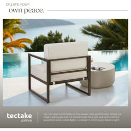 tectake Comosa Brown and Beige Garden Chair - Size: 85 x 74 x 78cm - Wilko - thumbnail 5