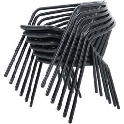 Living and Home Set of 6 Black Wicker Stackable Garden Chair - Size: 71 x 44 x 37cm - Wilko - thumbnail 6