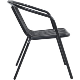 Living and Home Set of 6 Black Wicker Stackable Garden Chair - Size: 71 x 44 x 37cm - Wilko - thumbnail 5
