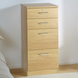 R White Cabinets 4 Drawer Brown Filing Cabinet - Wilko - thumbnail 1