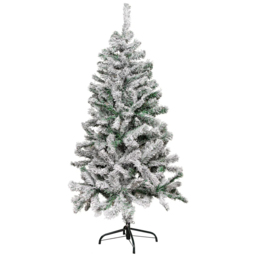 Samuel Alexander Snow Flocked Artificial Christmas Tree with Green Metal Stand 5ft - Multi - Wilko - thumbnail 1
