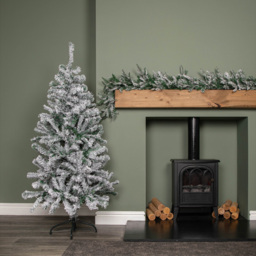 Samuel Alexander Snow Flocked Artificial Christmas Tree with Green Metal Stand 5ft - Multi - Wilko - thumbnail 7