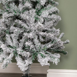 Samuel Alexander Snow Flocked Artificial Christmas Tree with Green Metal Stand 5ft - Multi - Wilko - thumbnail 6