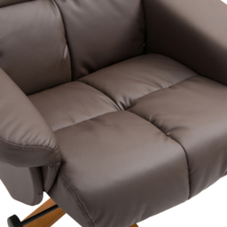 Portland Brown Faux Leather Swivel Manual Recliner Chair with Footstool - Size: Single - Wilko - thumbnail 5