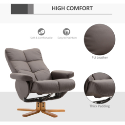 Portland Brown Faux Leather Swivel Manual Recliner Chair with Footstool - Size: Single - Wilko - thumbnail 7